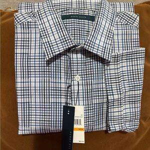 Perry Ellis Short-Sleeved Shirt For Men's  With Checkered Design